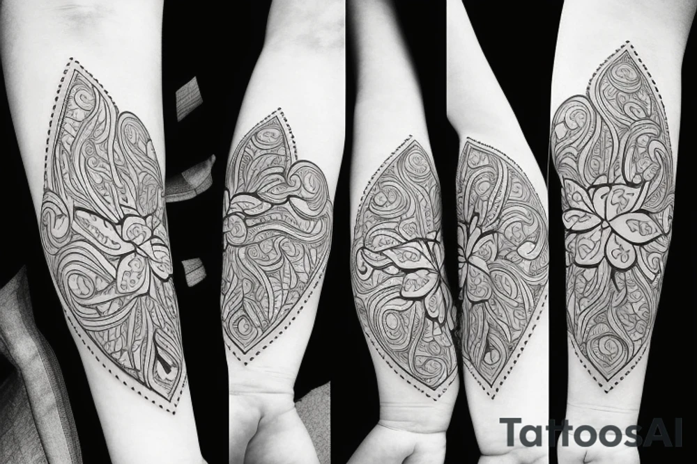 magnolia wrapped around a circle tattoo idea