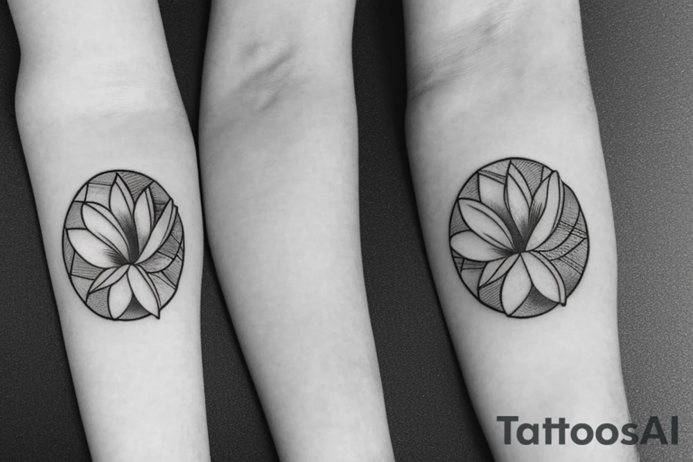 magnolia flower wrapped around a circle tattoo idea