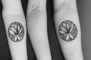 magnolia flower wrapped around a circle tattoo idea