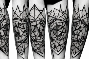 Spooky geometrical on the knee tattoo idea