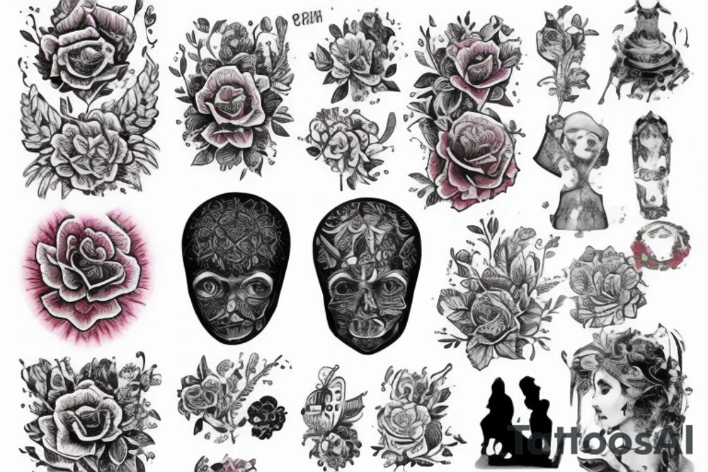Голая женщина в цветах, держащая Вселенную tattoo idea