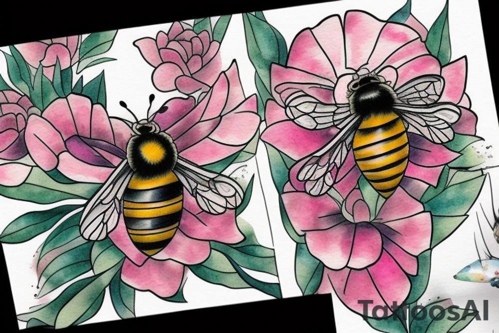 bee crawling on rubies tattoo idea