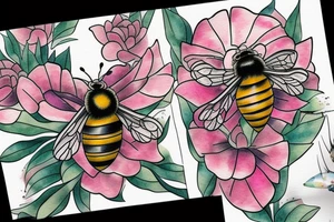 bee crawling on rubies tattoo idea
