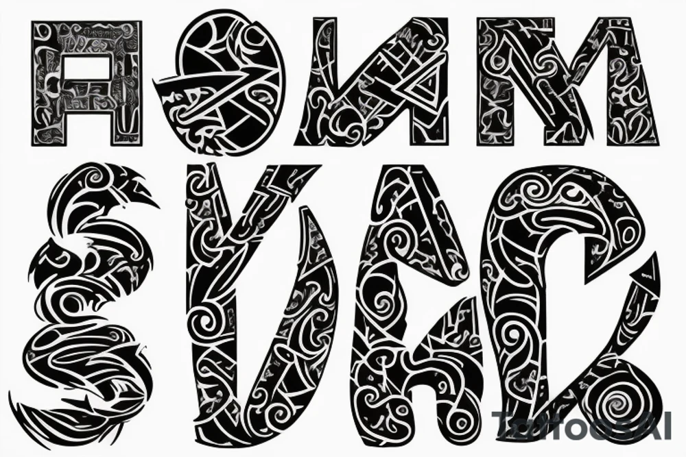 An amalgamation of the letters A and M into one symbol tattoo idea