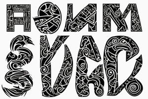 An amalgamation of the letters A and M into one symbol tattoo idea