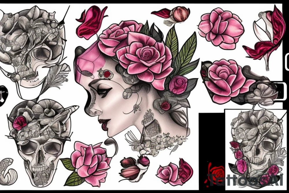 honey crawling onto broken rubies tattoo idea