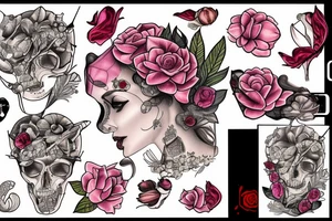 honey crawling onto broken rubies tattoo idea
