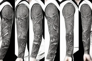 Botanical with Viking symbols tattoo idea