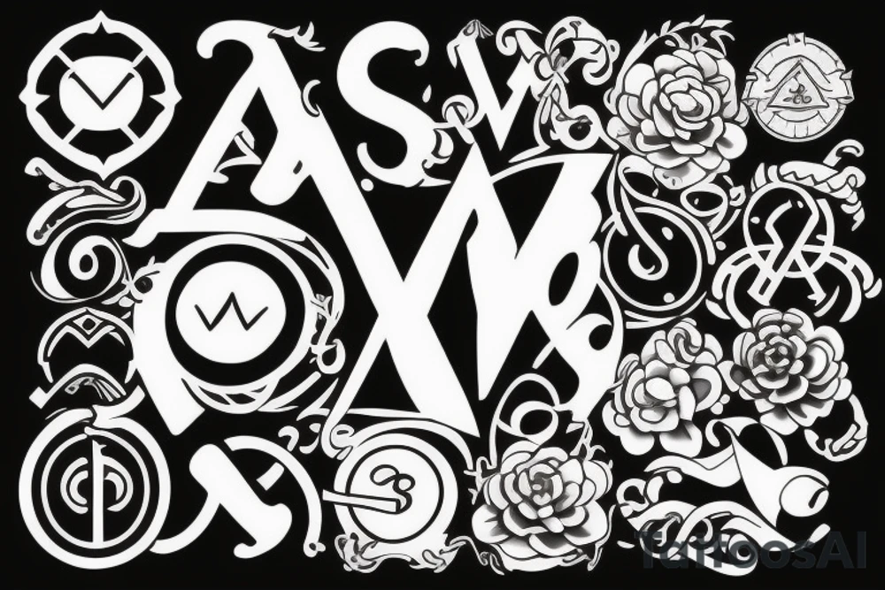 Combine A and M into one symbol tattoo idea