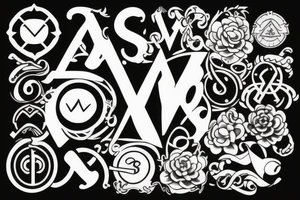 Combine A and M into one symbol tattoo idea
