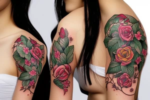 Shoulder botanical tattoo idea