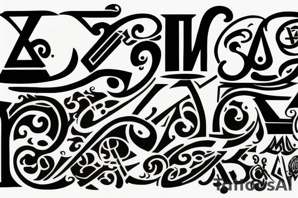 Combine A and M into one symbol tattoo idea