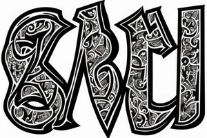 Combine A and M into one letter tattoo idea