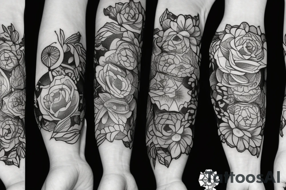 Fox and roses tattoo idea