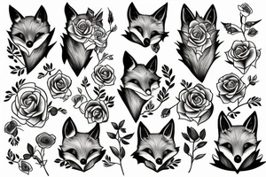 Fox and roses tattoo idea