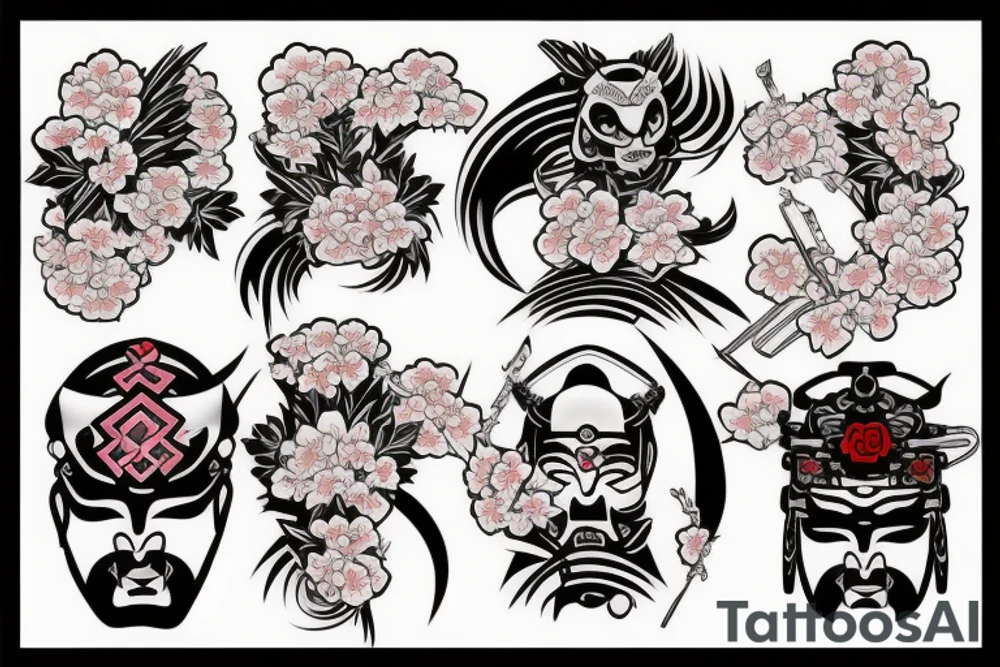 samurai and sakura tattoo idea