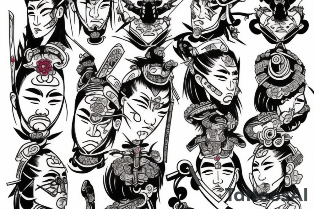 samurai and sakura tattoo idea