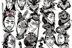 samurai and sakura tattoo idea