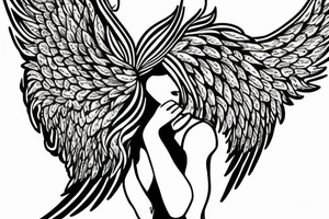 Woman has dramatic wings tattoo idea