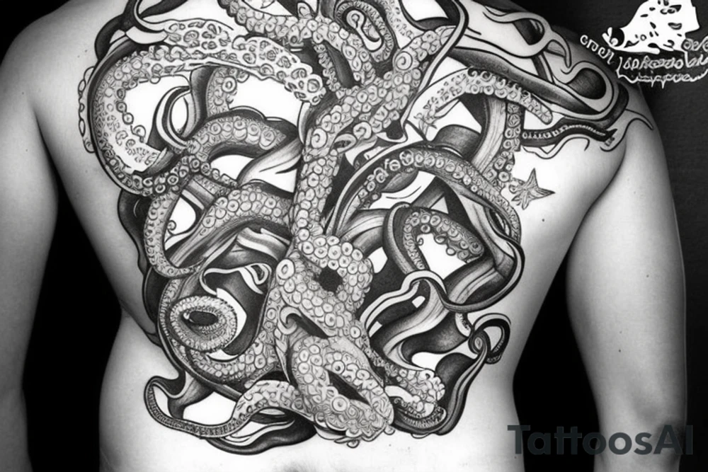 shark body with octopus tentacles coming out the back tattoo idea shark body with octopus tentacles coming out the back tattoo idea