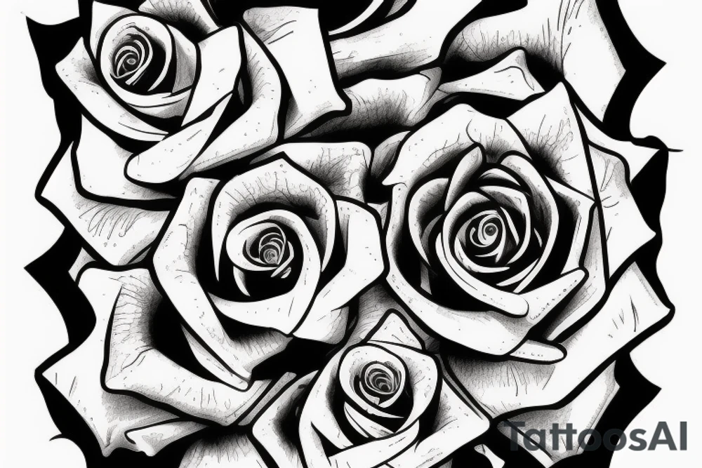 Crepuscular rays over a rose tattoo idea