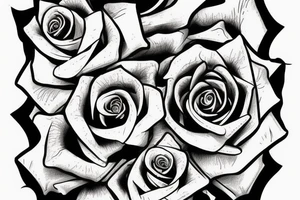 Crepuscular rays over a rose tattoo idea