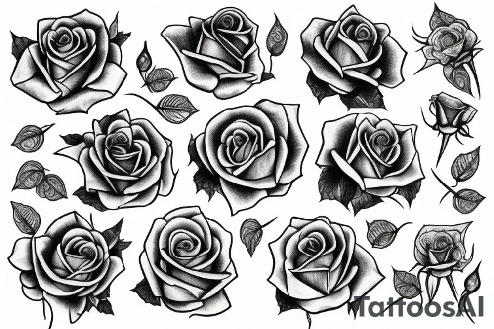 Crepuscular rays over a rose tattoo idea