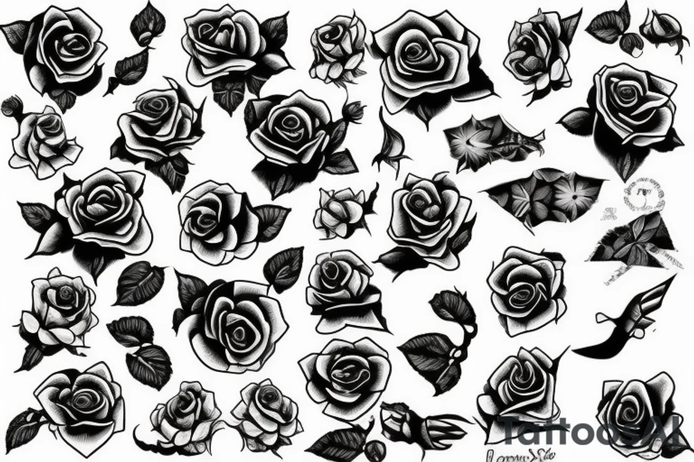 Crepuscular rays over a rose tattoo idea