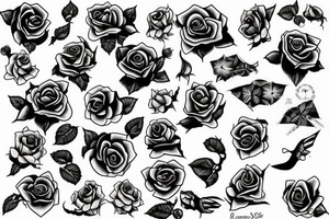 Crepuscular rays over a rose tattoo idea