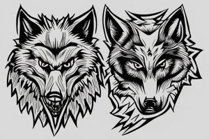Hungry angry wolf tattoo idea