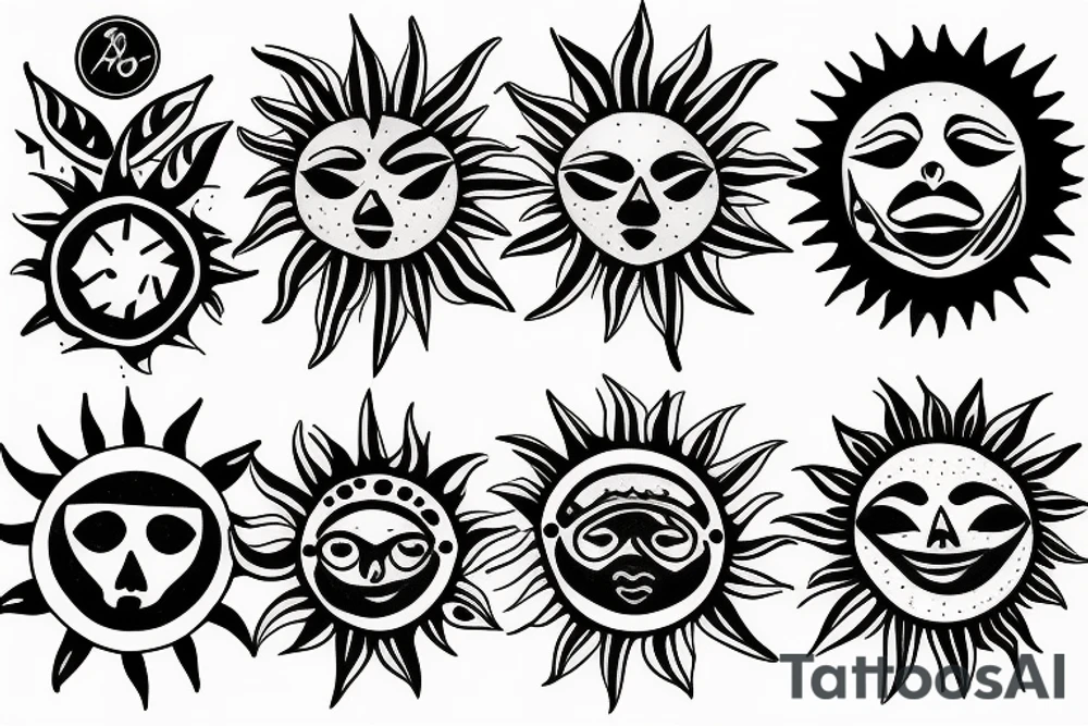 Sun rays tattoo idea
