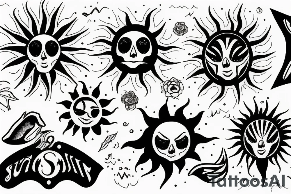 Sun rays tattoo idea