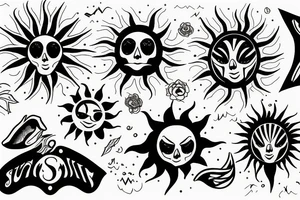 Sun rays tattoo idea