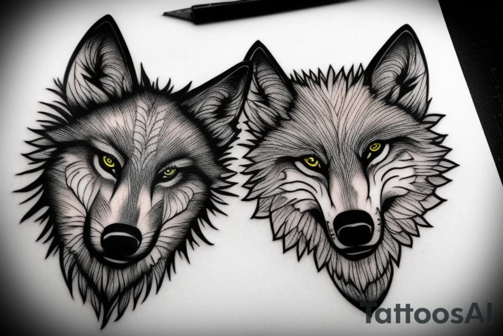 Hungry wolf tattoo idea