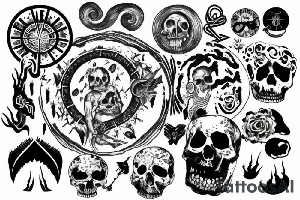 circle death life tattoo idea