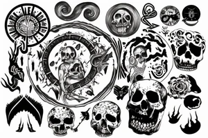 circle death life tattoo idea
