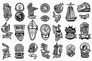 Small minimal sinking ship tattoo idea