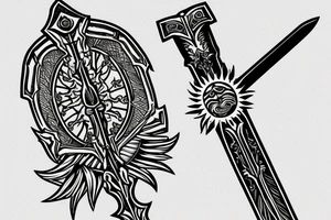 A claymore sword with the sun behind it. tattoo idea