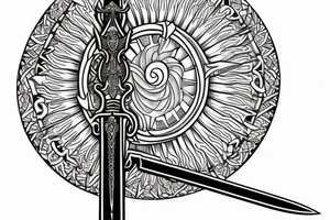 A claymore sword with the sun behind it. tattoo idea