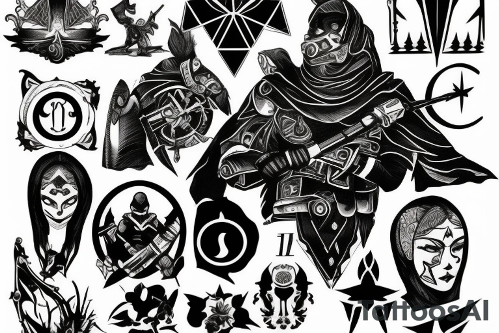Destiny 2 symbol with traveler fighting the light tattoo idea