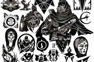 Destiny 2 symbol with traveler fighting the light tattoo idea
