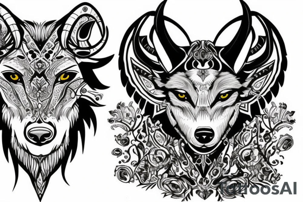 Taurus with wolf eye tattoo idea