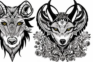 Taurus with wolf eye tattoo idea