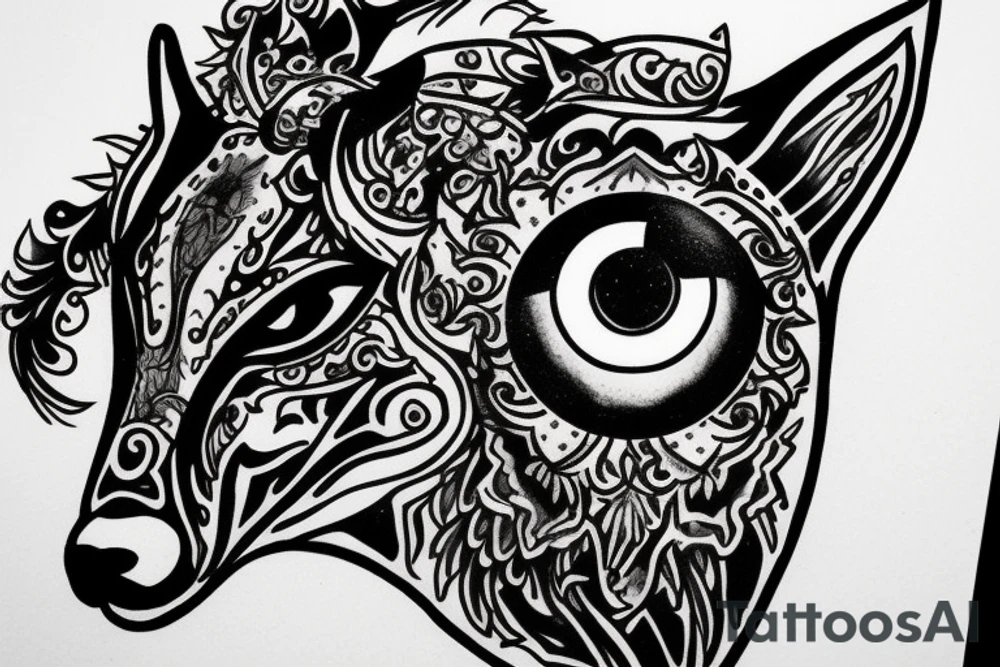 Taurus with wolf eye tattoo idea