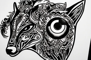 Taurus with wolf eye tattoo idea