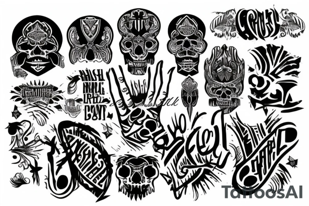 hand written with a bit gangster chill look tattoo idea