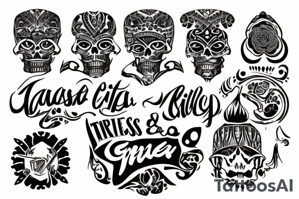 hand written with a bit gangster chill look tattoo idea