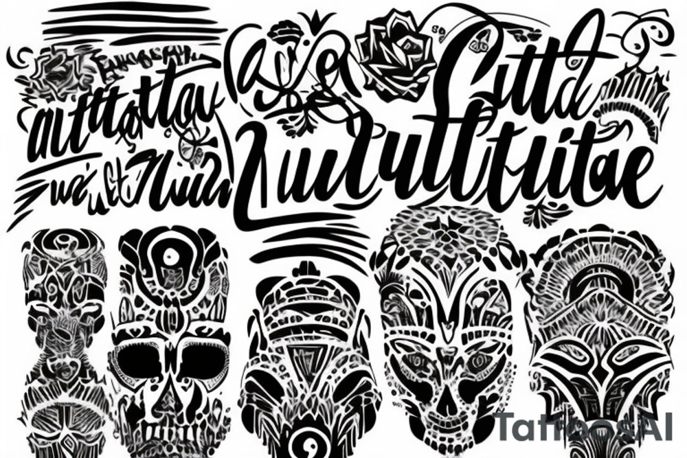 hand written with a bit gangster chill look the phrase “bu atitude muda” tattoo idea