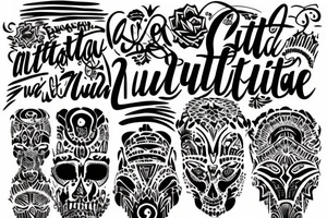 hand written with a bit gangster chill look the phrase “bu atitude muda” tattoo idea