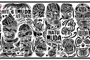 hand written with a bit gangster chill look the phrase “bu atitude muda” tattoo idea